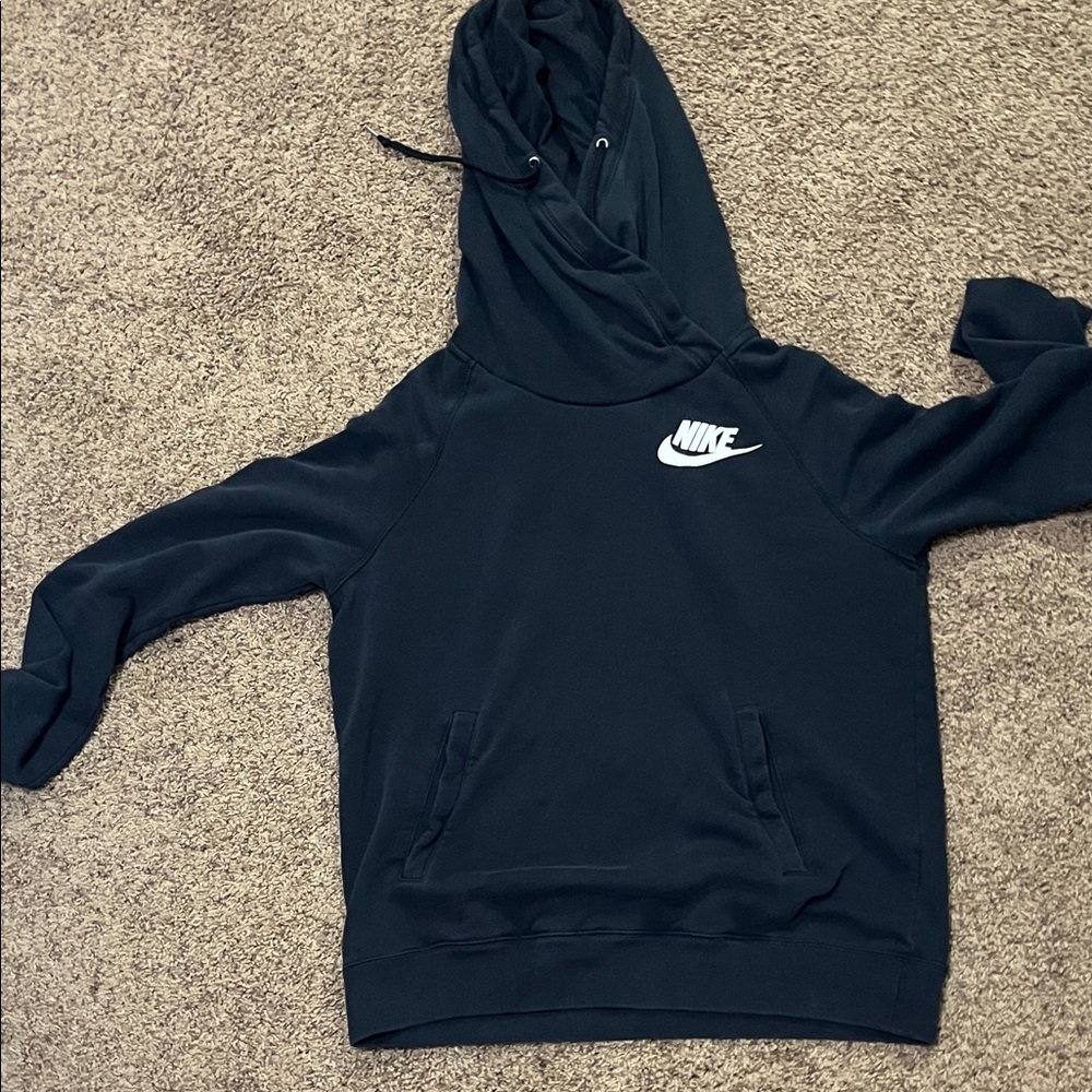 Nike Dark Hoodie with White Emblem